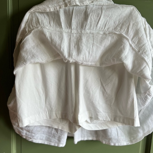 House of Harlow 1960 Cream Linen Tiered Skirt Skort - Picture 7 of 7